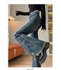 Women's High-Waisted Frayed Micro-Flare Jeans - Slimming Retro Style for Spring/Autumn 2025