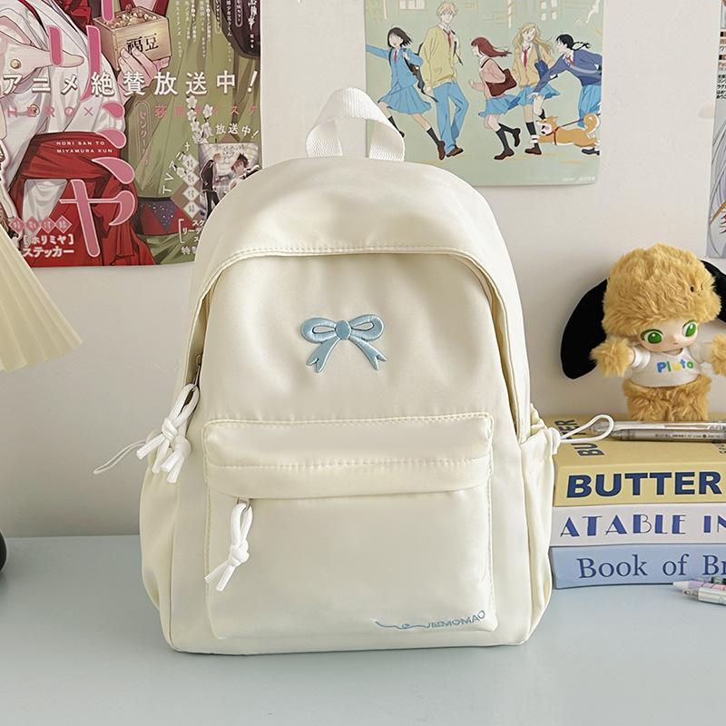 Schoolbag Wholesale High Value Bow Lightweight Small Backpack Japanese Ins Simple High School Student Schoolbag Versatile Backpack