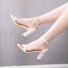 Crystal Queen Women Sandals Sexy 7CM High Heels Summer Ladies Shoes Fashion Comfort Female Pumps