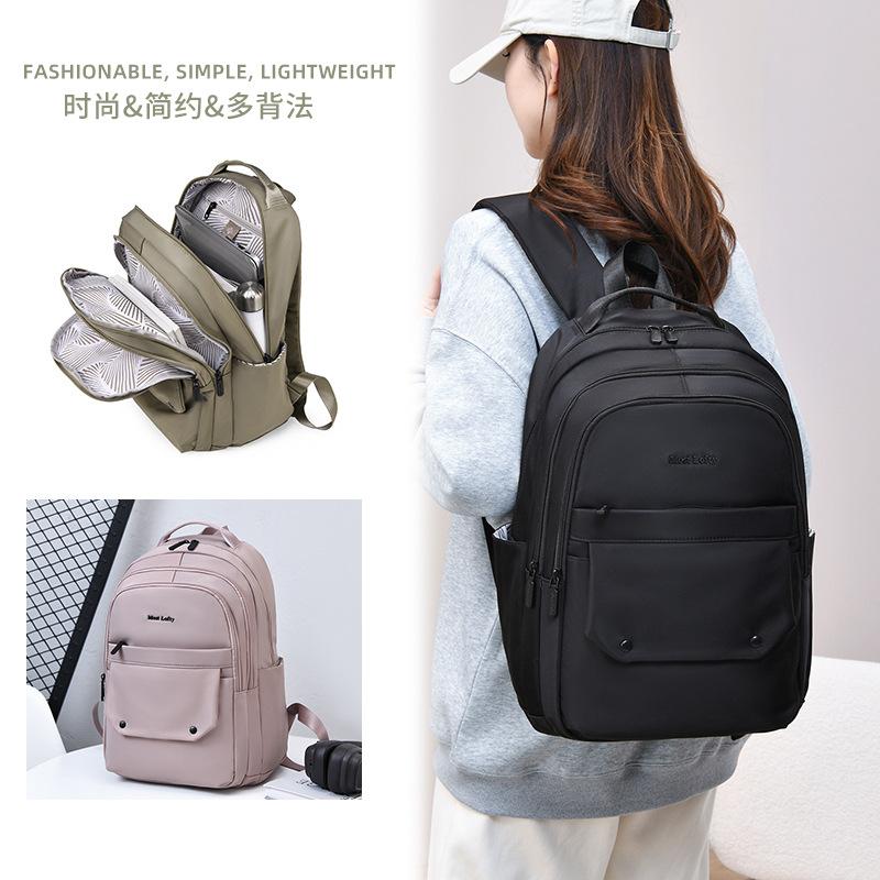 Schoolbag Backpack Women's 1011 New Commuter Large Capacity School Bag Girls College Student Travel Lightweight Travel Computer Backpack