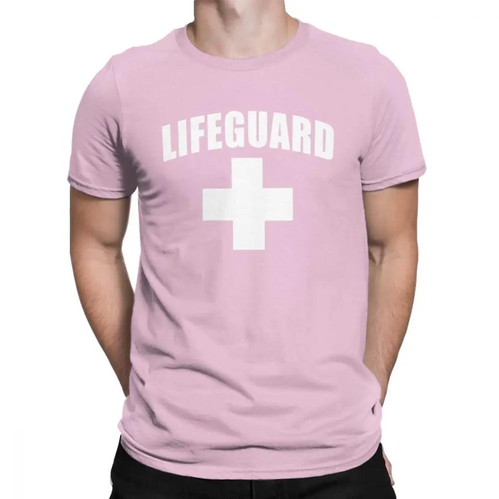 Funny Lifeguard T-Shirts Men Round Collar Cotton T Shirt Red Lifeguarding Unisex Uniform Tees Gift Tops Europe Streetwear
