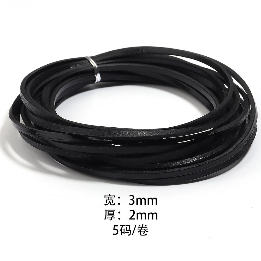 2-5 ярдов Натуральный Кожаный Шнур из Коровьей Кожи Ретро Черный Плоский Кожаный Шнур-Веревка Для DIY Изготовления Ювелирных Изделий Ожерелий Браслетов Аксессуаров