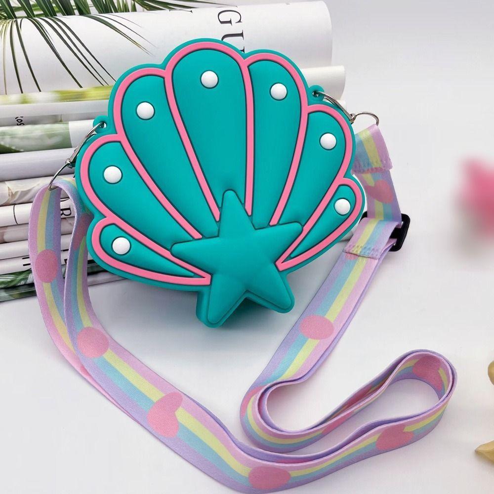 Water-proof Silicone Shell Bags Soft Seashell Crossbody Pouch Zipper Shoulder Bag  Travel