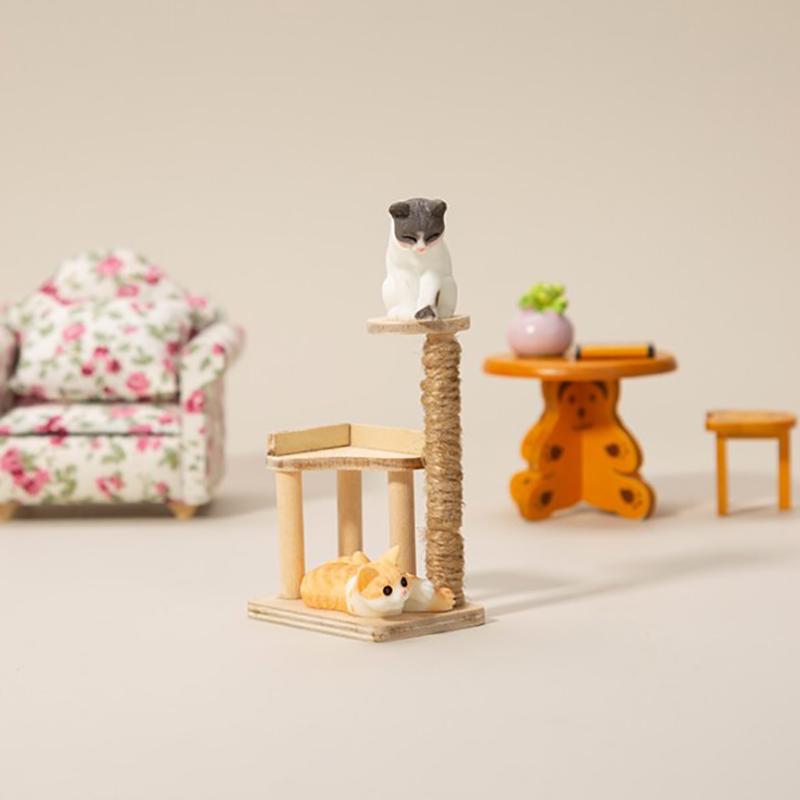 1: 12 Dollhouse Home Furnishings Mini Cat Toy Furnishings Cat Climbing Rack