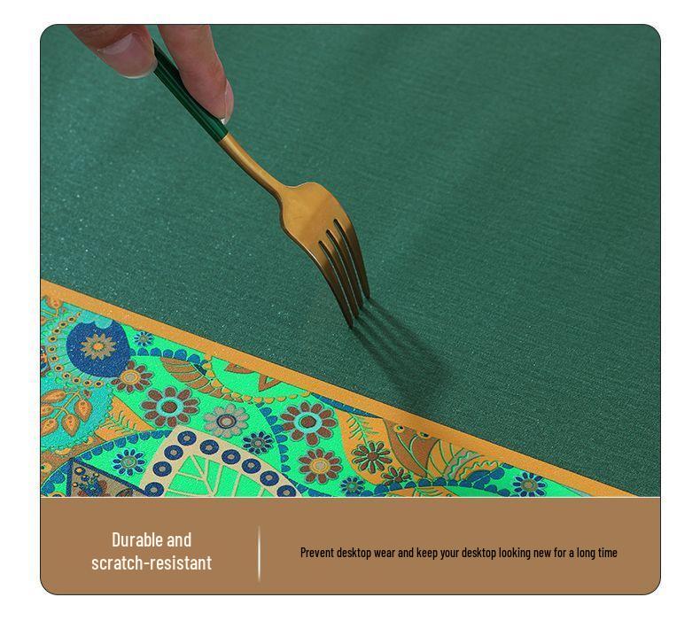 Oval & Rectangular Wash-Free Tablecloth - New Chinese Style for Coffee & Dining Tables