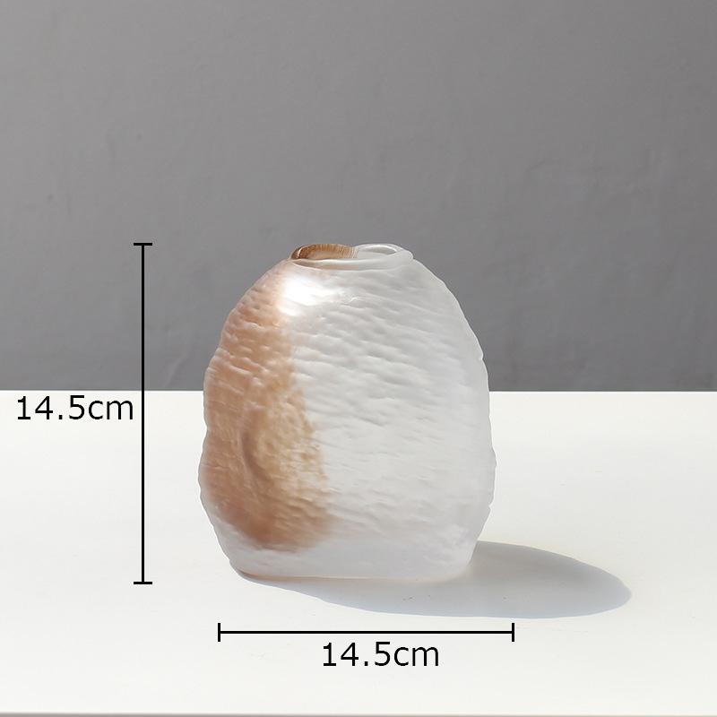 

Gradient Blue Frosted Glass Vase Plant Pots Table Decoration Creative Flowers Arrangement Floral Vases Room Aesthetic Decor