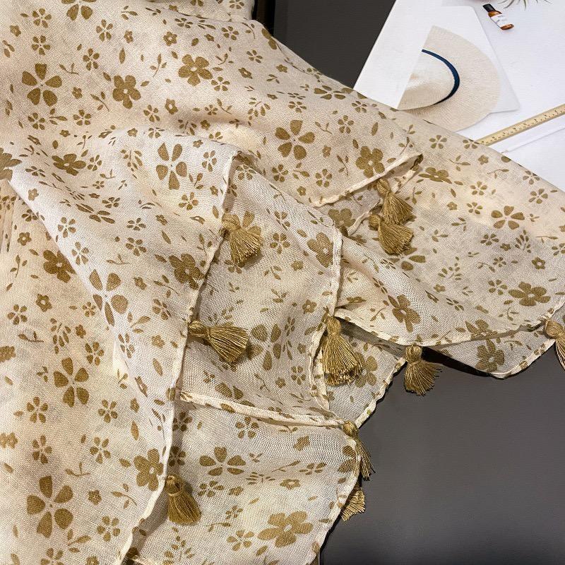 New Winter Bohemia Polka Floral Tassel Viscose Shawls Scarf Lady High Quality Wrap Pashmina Stole Bufandas Muslim Hijab 180*90Cm