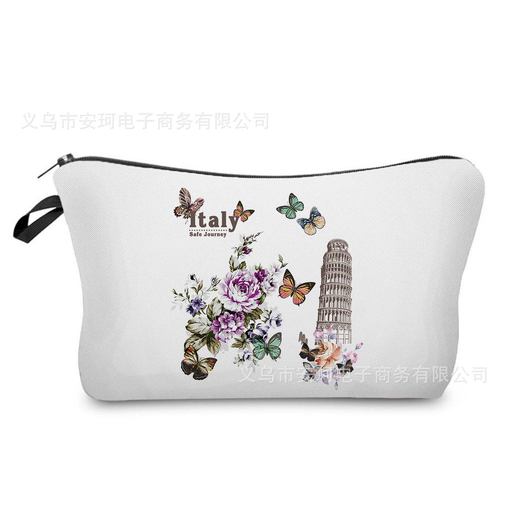Women Flower Print Cosmetic Bag Toiletries Organize Travel Storage Case 6662