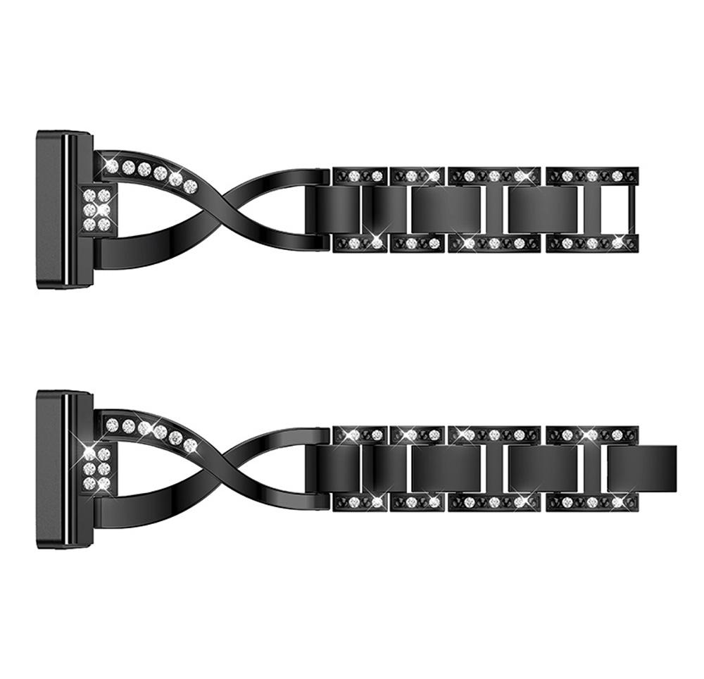 For Fitbit Versa 4/Sense 2 Cross Design Rhinestones Decor Metal Strap Replacement Watch Band