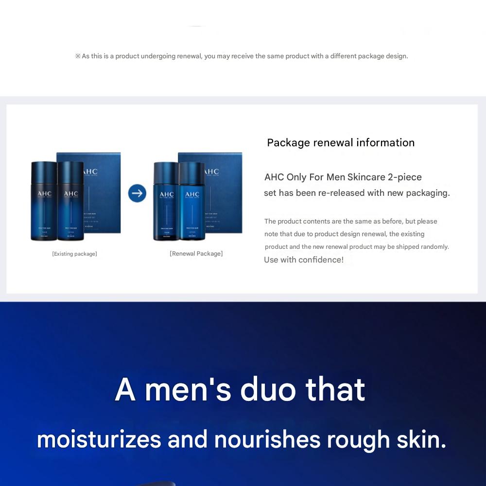 [Geschenk für Männer] AHC Only For Men Hautpflege 2-teilig + Verpackungsbox Set  (Toner 150 ml + Emulsion 150 ml)