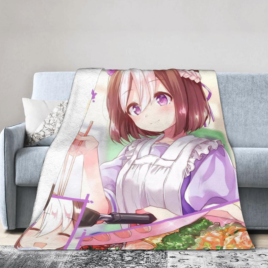 Umamusume Pretty Derby Cartoon Blankets Flannel Spring Autumn Multi-function Warm Throw Blankets for Sofa Office Bedspread