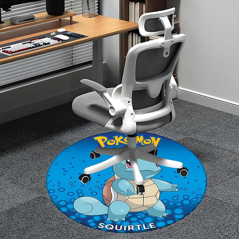 

Squirtle,Pokémon Chair mat Round Rug Office carpet, Machine Washable, Non slip, Suitable for Living Rooms, Bedrooms 80cm