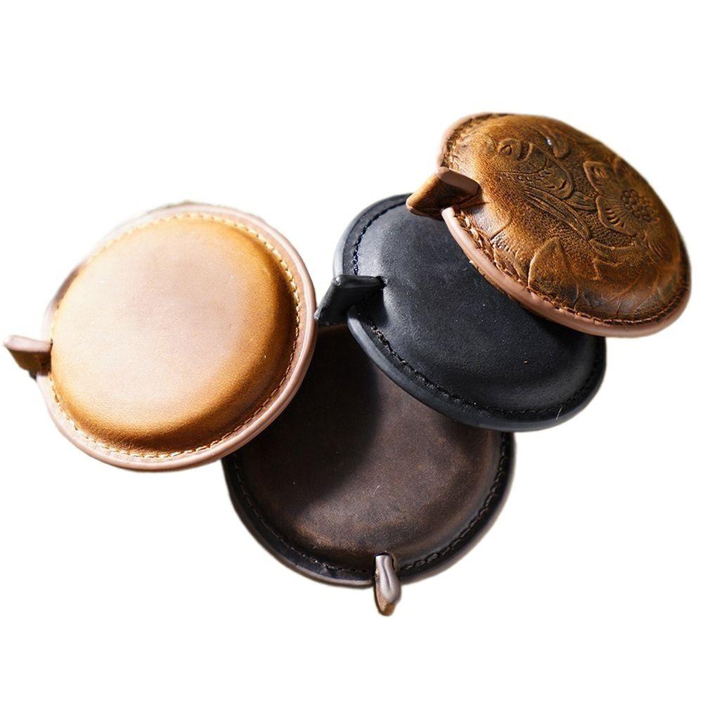 Regla de Tirador Vintage Cuero Genuino Herramientas de Costura Cinta Métrica Enrollable Práctica Mujeres