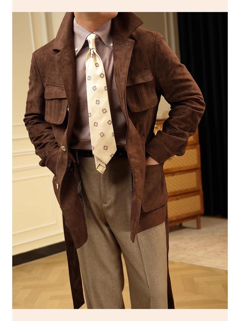 Ruishen Italian Retro Suede Plush Jacket - Autumn/Winter Casual Business Outerwear