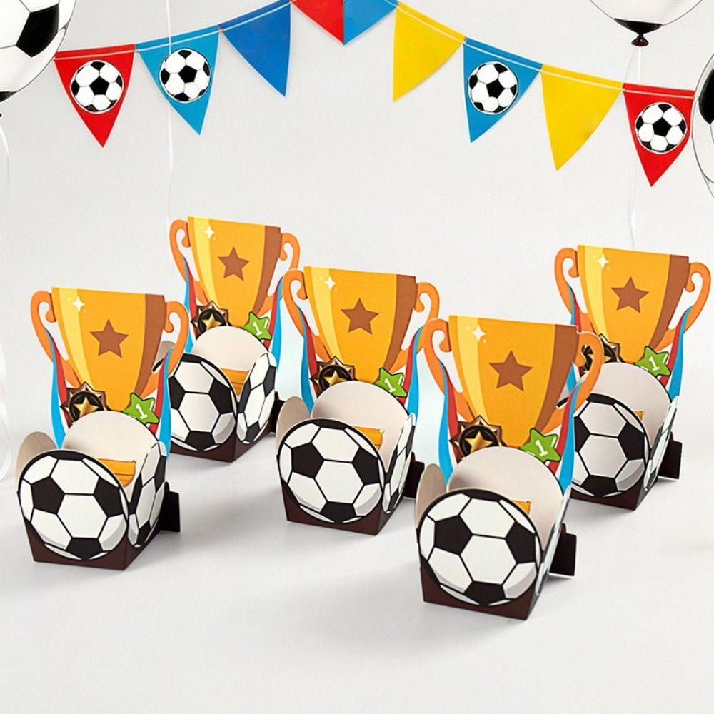 10Pcs/Pack Portable Football Candy Box Cartoon Football Trophy Box  Party Supplies