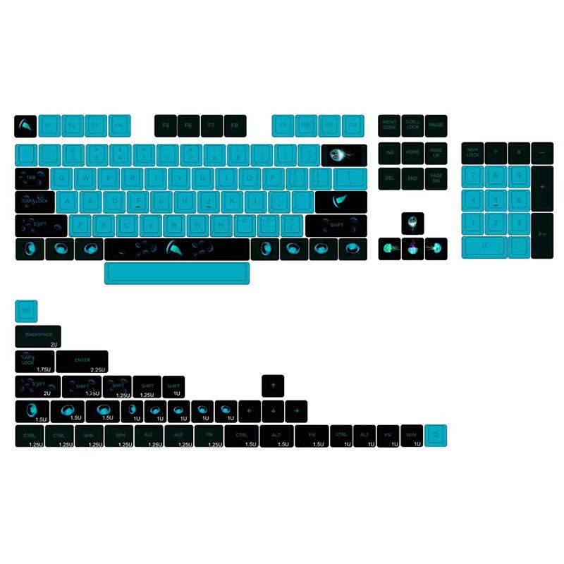 

Индивидуальный набор клавишных колпачков «Медуза» XDA, сублимационный ПБТ, совместимый с клавиатурой 61/63/64/68/75/84/87/96/980/104/108