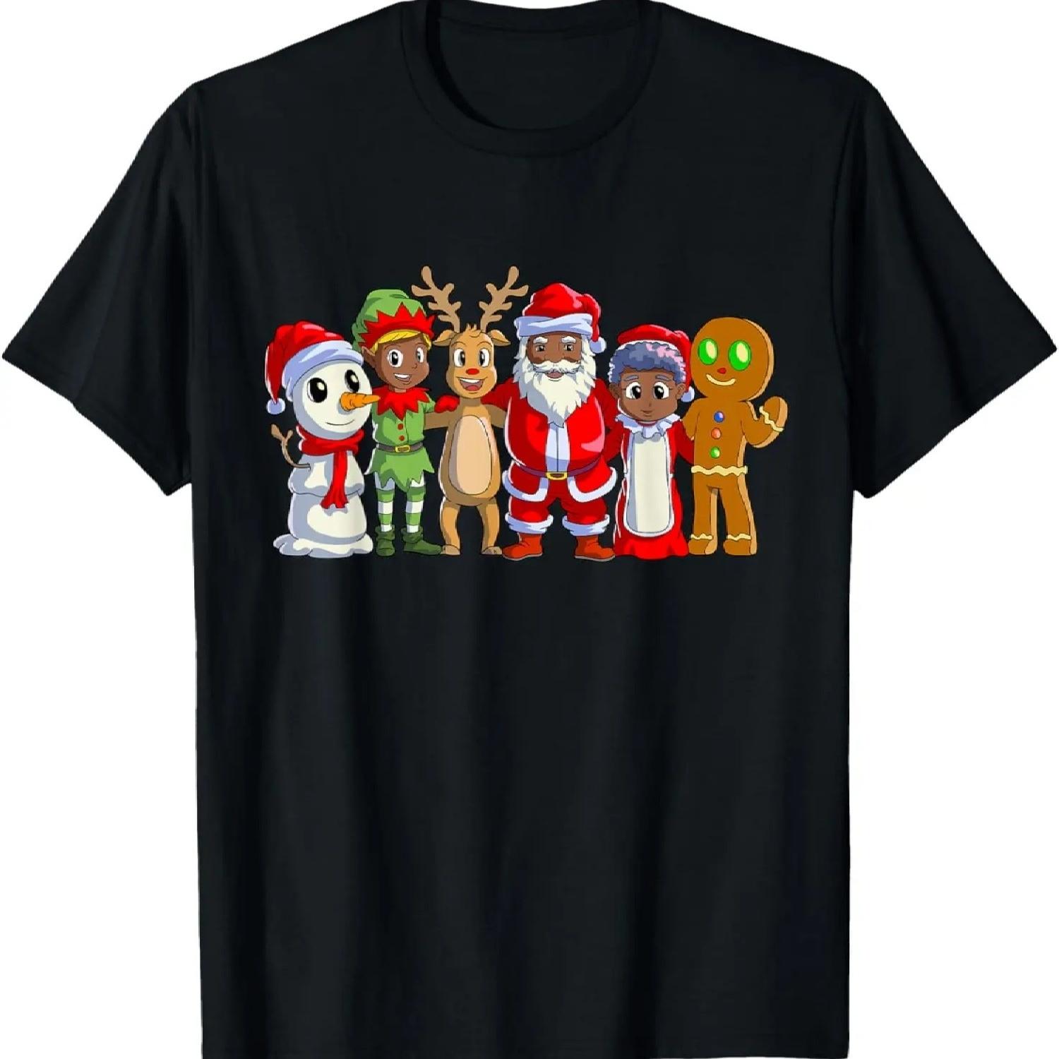 Black Family Christmas Afro African American Santa Xmas T-Shirt XXXXXL чёрный