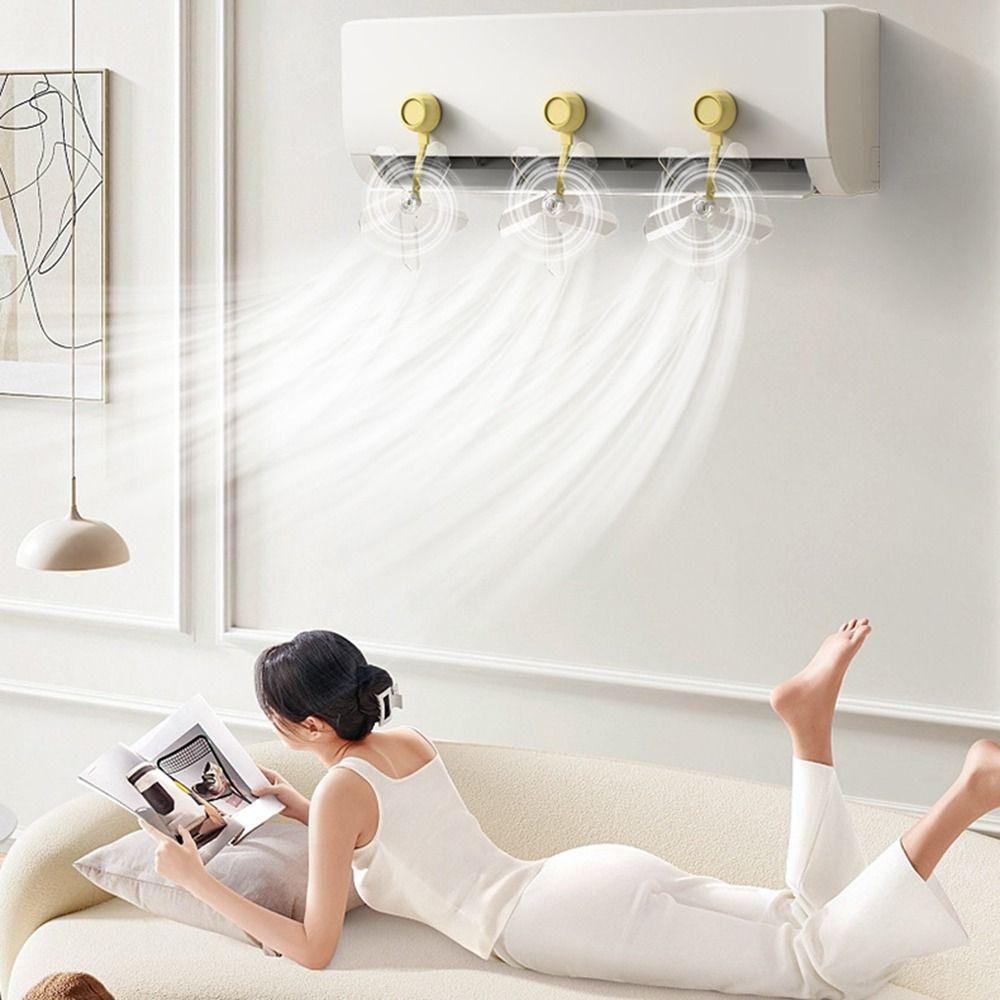 3Pcs Windmill Shaped Conditioning Guide Fan Wall Mounted Air Conditioner Vent Fan  Bedroom