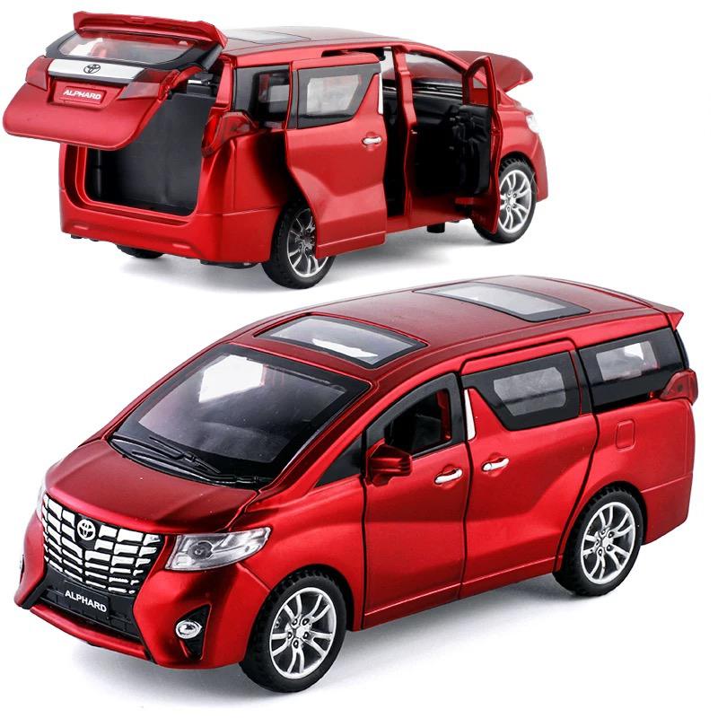1:Model auta ze slitiny Toyota Alphard v měřítku 32, světelné a zvukové efekty tlakově lité autíčka pro chlapce Dárek k narozeninám Dětské hračky Kolekce aut