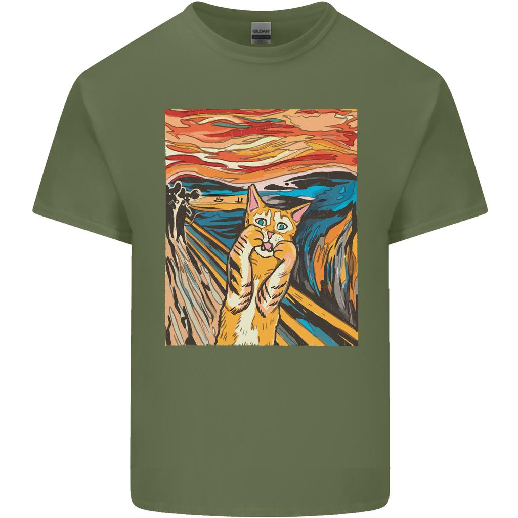 Cat Scream Painting Parody Unisexs Light Cotton TShirt