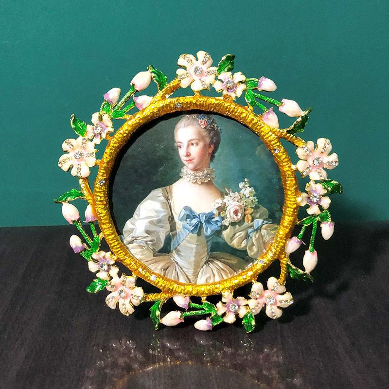 Металлическая фоторамка в скандинавском стиле Креативная фоторамка с узором из цветов и растений Современное украшение для дома Настольный держатель для карточек 4 inches