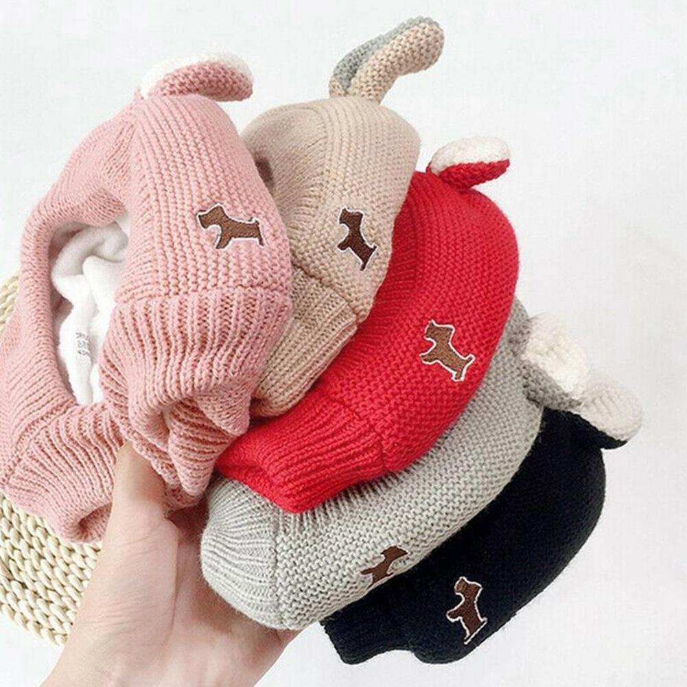 Buy Cute Knitted Dog Hats With Ears Winter Pet Dog Hat Headgear Hats