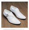 Men's White Pointed Toe Leather High Heel Shoes for Weddings and Parties - Size 37, Business Casual, Height Increasing