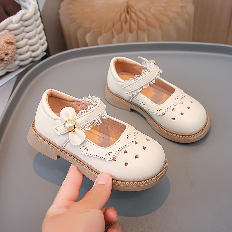 

[New Spring Autumn Korean Girls Leather Shoes Princess Ballet Flats for Toddlers Kids] size 26
