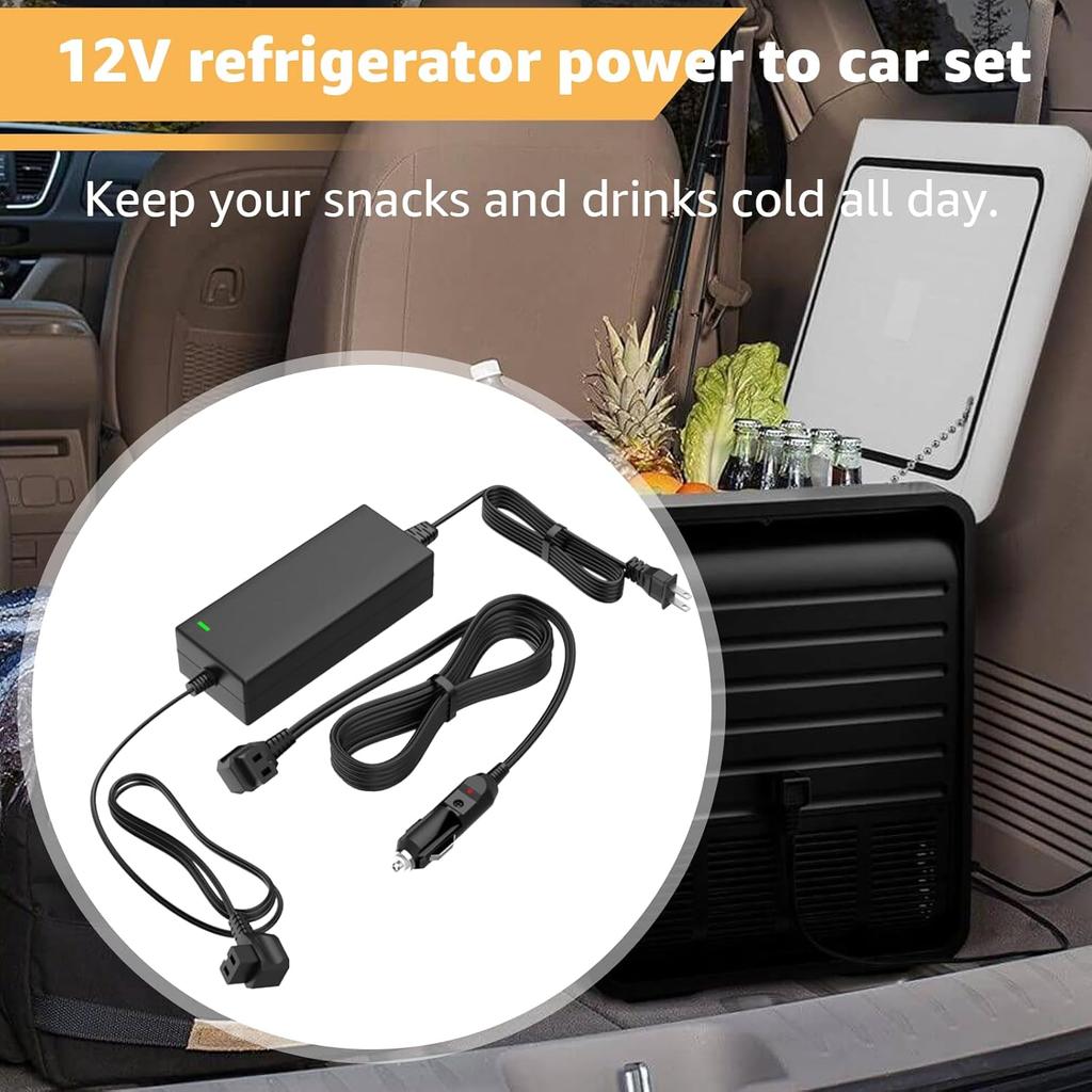 Power Cord Compatible With Alpicool, Bodega, Euhomy, BougeRV, ARB, ICECO, Setpower, JoyTutus, Cooler Power Cord For Most AC/DC Adapter Car