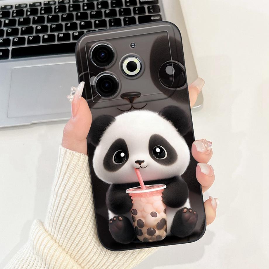 For Tecno Pova 6 Neo Pova6Neo Case Liquid Silicone Soft TPU Back Cover 2024 Fashion Phone Funda Gothic Black Night Bumper