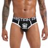 Men's Low-Waist Cotton Triangle Briefs with Heat Transfer Print