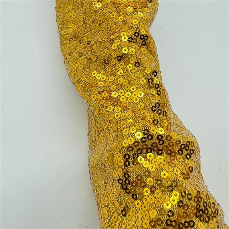 1pair Reflective Sequins Gloves Glitter Long Gloves Comfortable Breathable Glove for Costume Parties