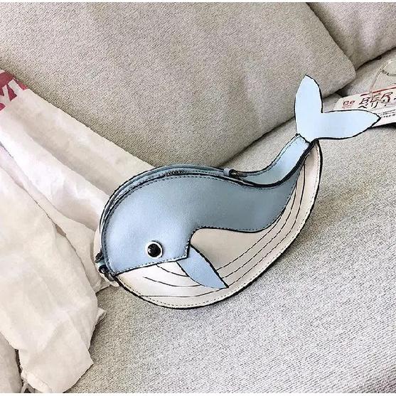 Cute Whale Design Pu Leather Fashion Female Flap Clutch Shoulder Bag Crossbody Mini Messenger Bag For Women Bolsa Drop Shipping