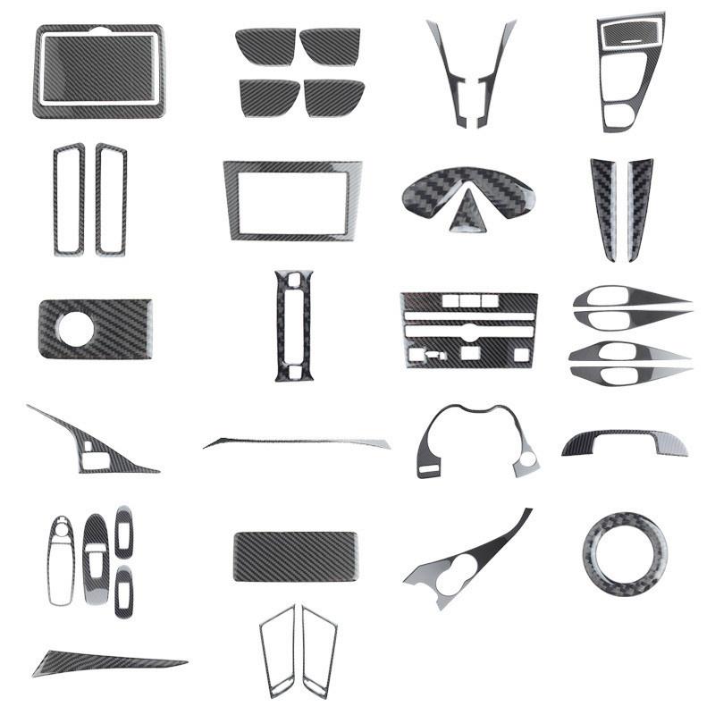 Carbon Fiber Car Interior Modification Cover Trim Strips Decorative Stickers For Infiniti Q50 Q60 Car Styling Inner