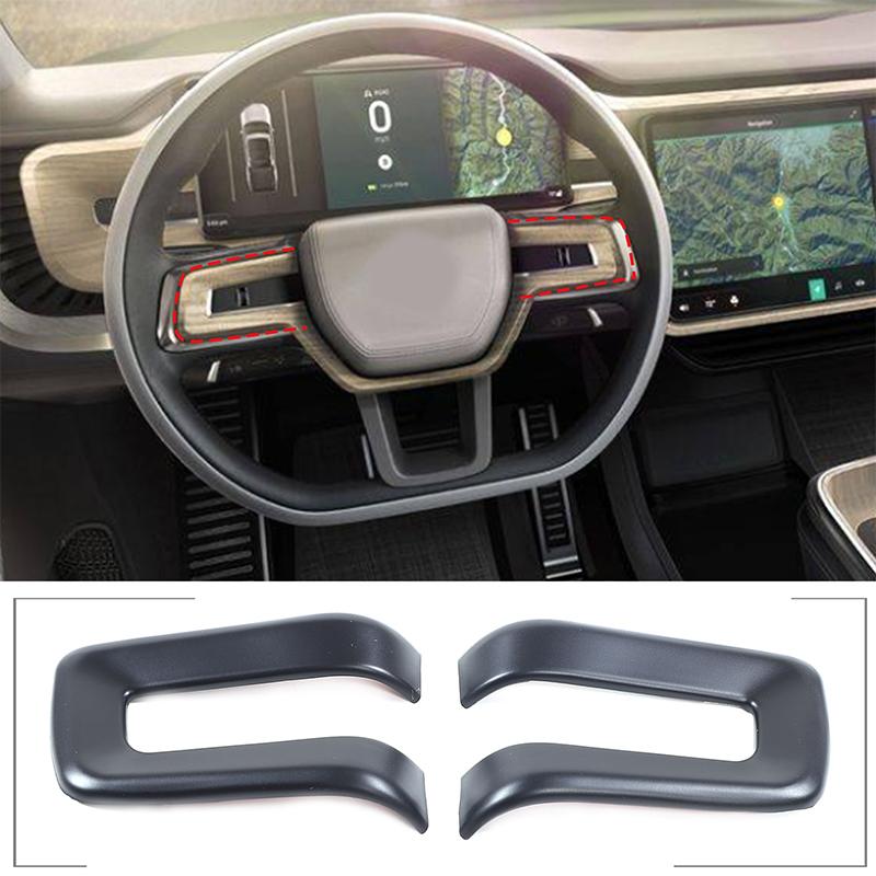 ABS Carbon Fiber For Rivian R1T R1S Car Styling Steering Wheel Buttons Decoration Frame Cover Trim Car Interior Accessories