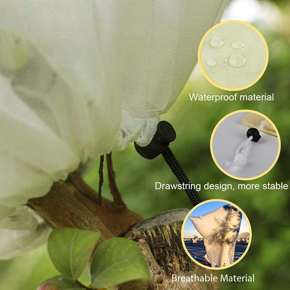 Winter Protection Heavy Duty Plant Cover Bag Non Woven Fleece Windproof Frost Resistant Outdoor Garden Cover with Drawstring
