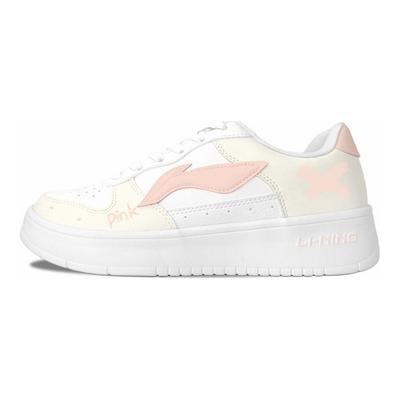 Li Ning Floating Boat Skateboard Shoes Unisex Low Top Light Pink AGCS420-6(Team2095-)
