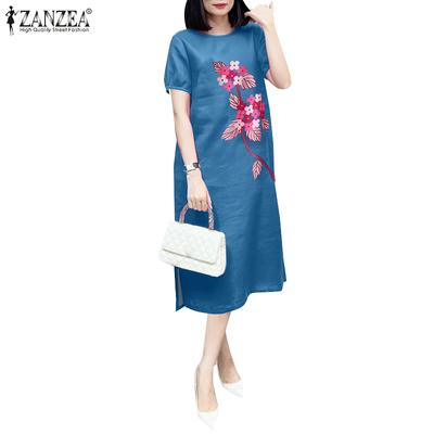 Robes décontractées à manches courtes et imprimé floral pour femmes