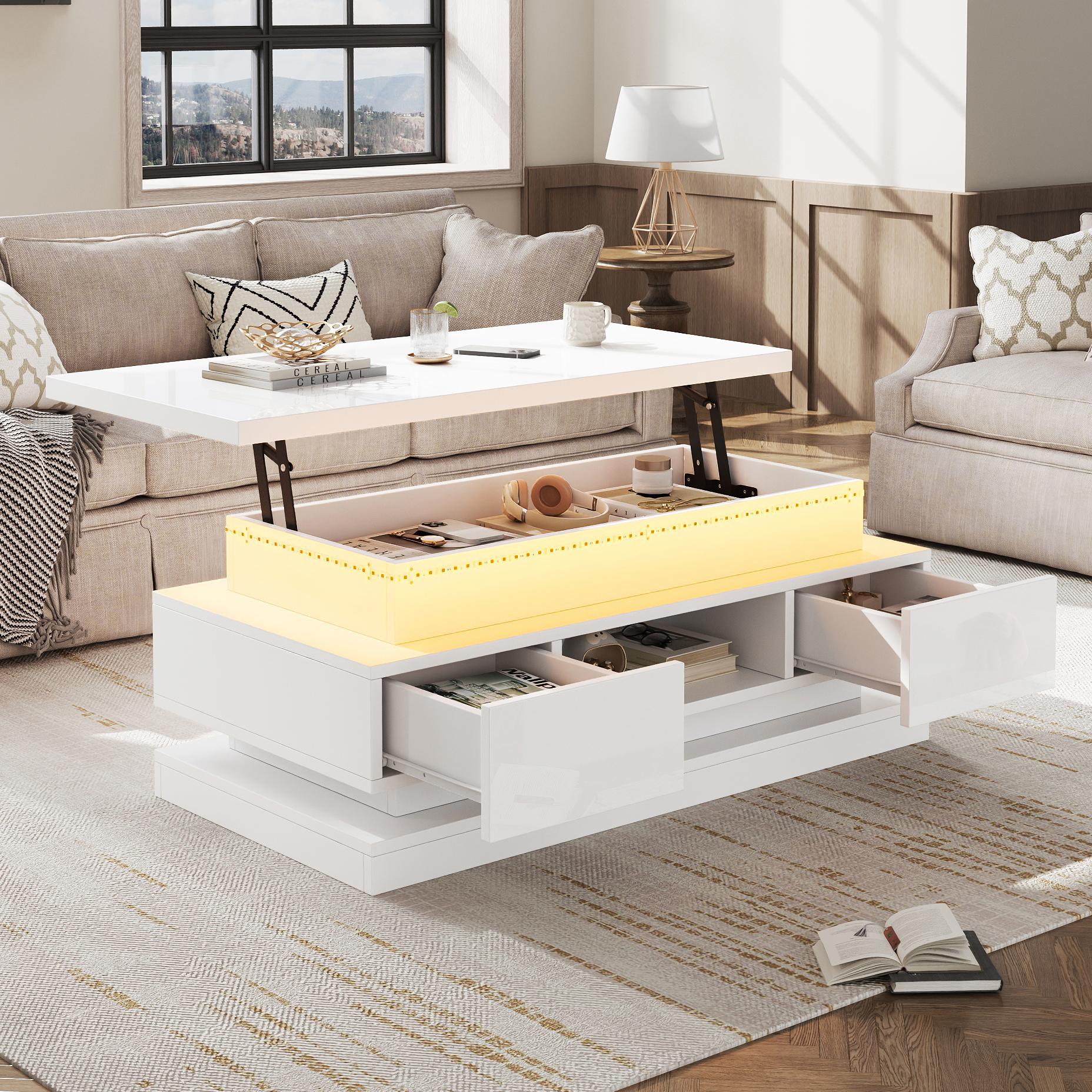 100*50*40cm Liftable Coffee Table with 2