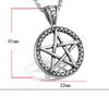 316L Rostfritt Stål Pentagram Hänge Halsband Vintage Satan Punk Hip Hop Biker Berlock Pentagram Halsband Smycken Grossist