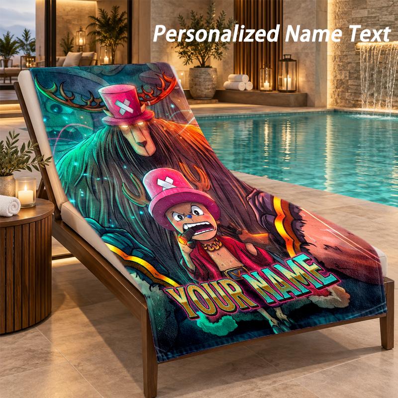 One Piece Custom Name Beach Towel Large Soft Towel for Indoor Bathroom Outdoor Beach