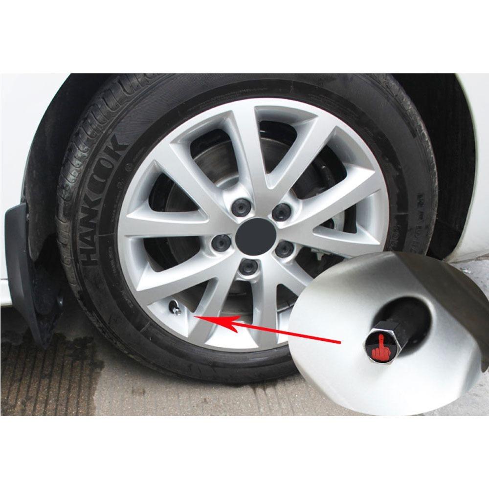 4Pcs/Box Middle Finger Fuck Style Logo Bike Motorcycle Car Tire Valve Stem Caps for Car Styling Decoration