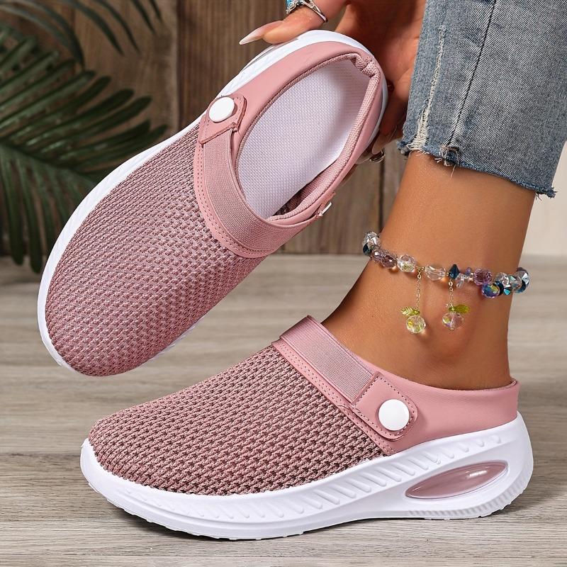 Ladies' Solid Color Plus-Size Casual Sneakers, Slip-On White Comfortable Casual Shoes, Perfect for Beach Vacations, Camping