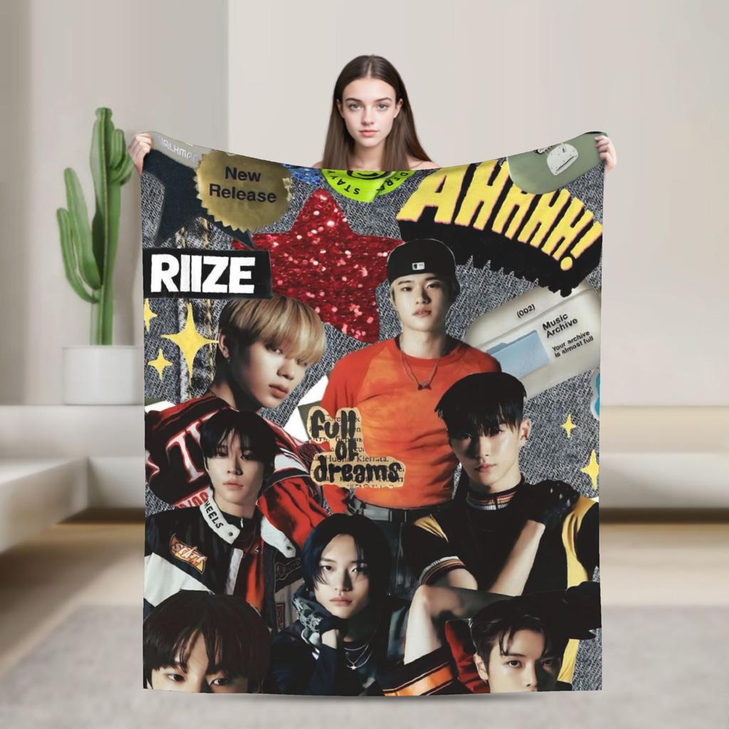 Soft Warm Blanket Travel Office RIIZING SOHEE Riize KPOP Throw Blanket  Flannel Bedspread For Outdoor Fashion Sofa Bed Cover