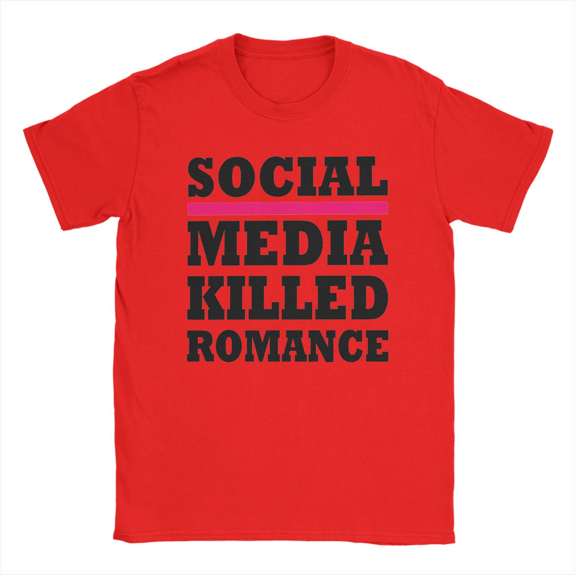 

Social Media Killed RoUnisexce T Shirt Novelty T-Shirts Short Sleeve Vintage Tops Summer Cotton O Neck Plus Size 5XL Top Tees S