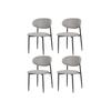 Chaise De Salle À Manger Samuel Grey, Lot De 4, Design Classique, Structure En Métal
