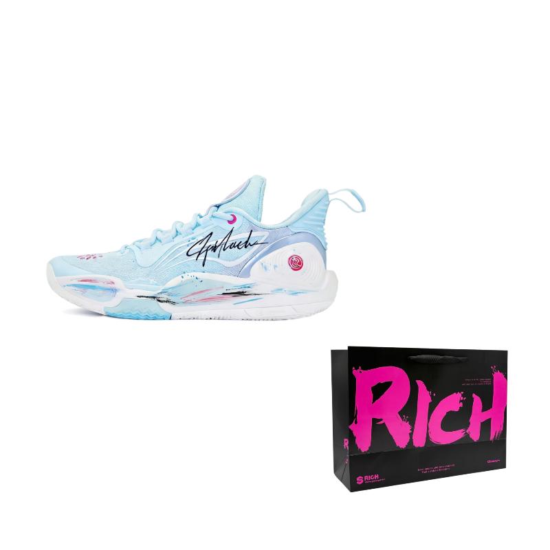 Li Ning Speed 9 Ice Blade Cushioning Rebound Slip Resistant Low top Basketball Shoes Men's Blue ABPT001-6()