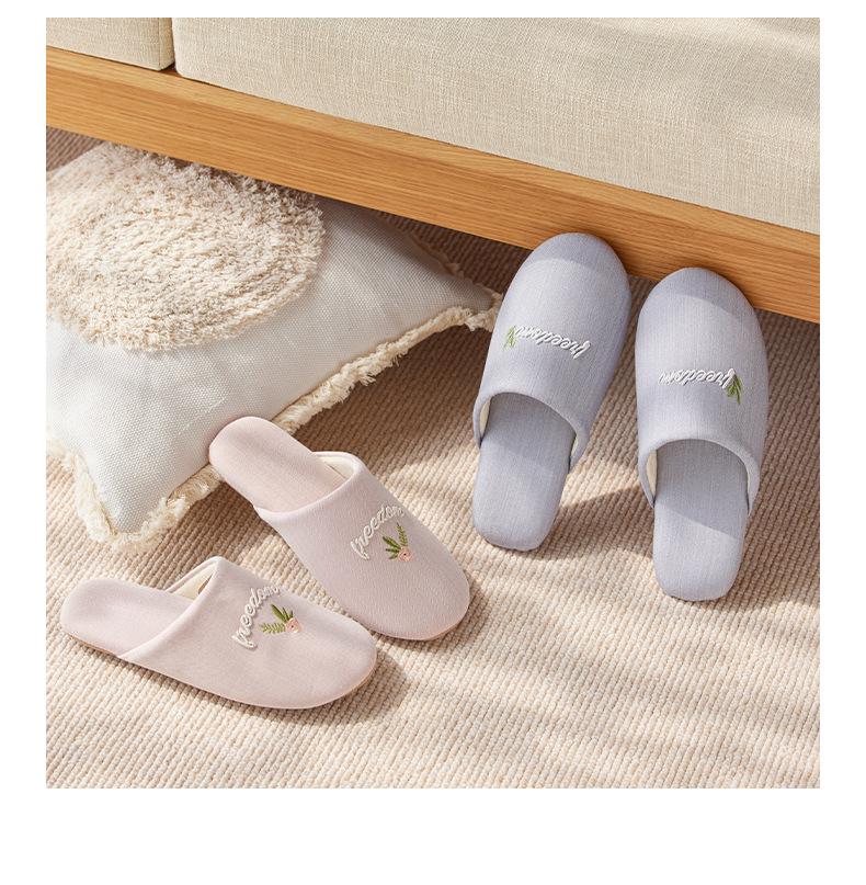 Women's Indoor Cotton Slippers - Soft, Non-Slip, Silent Footwear for Spring & Autumn