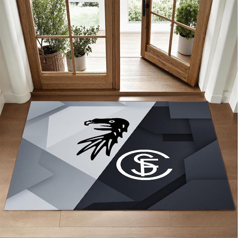 SC Freiburg FC Design Crystal Velvet Rug Soft Decorative Mat for Bedroom Entrance
