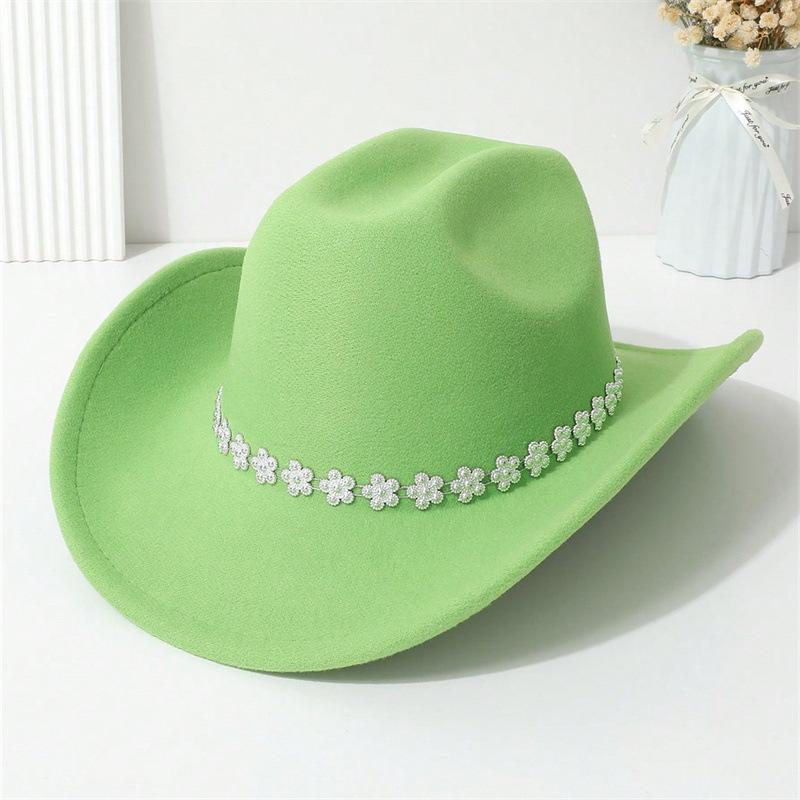 Western cowboy hat, high-quality woolen fabric, suitable for European and American festivals, parties, and stage performances, unisex, simple and